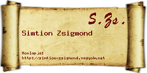 Simtion Zsigmond névjegykártya